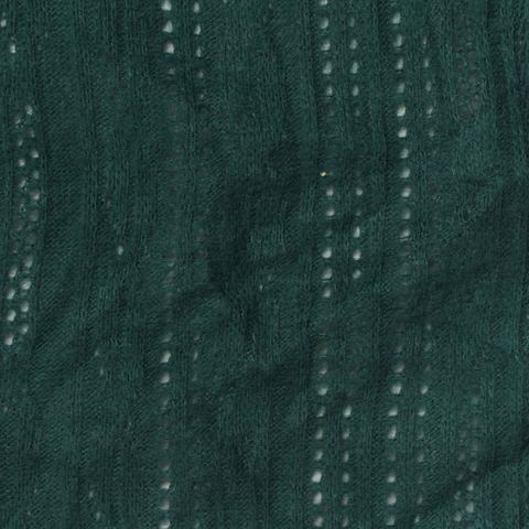 Dark Green Vertical-Eyelet Pointelle Knit, Poly-Cotton