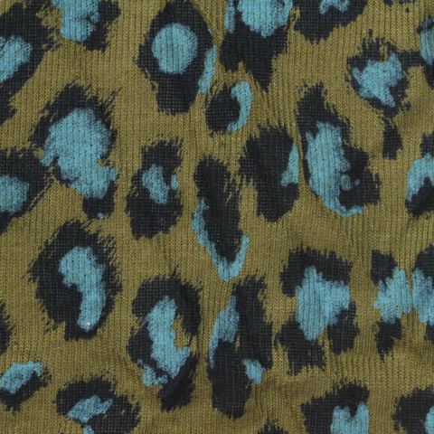 Animal Print Polyester Viscose Chunky Knit Fabric