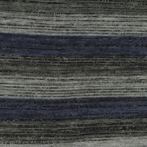 Grey Horizontal-Stripe Jersey Knit, Poly-Viscose