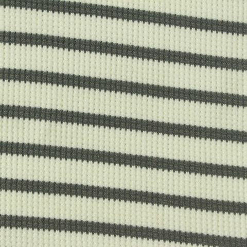 Striped Brushed Polyester Stretch Waffle Knit Fabric