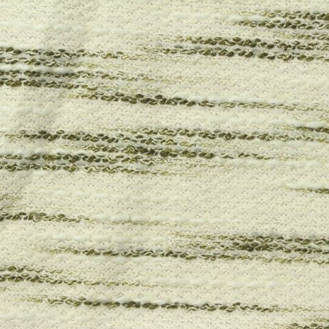 Striped Cotton Polyester Chunky Knit Fabric