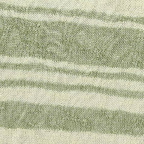 Light Green Horizontal-Stripe Knit, Viscose-Poly