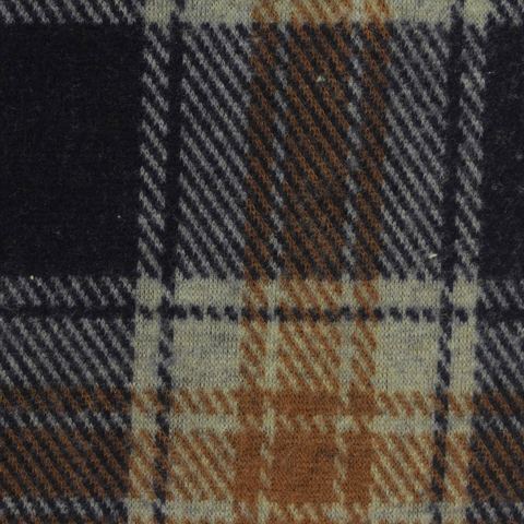 Plaid Brushed Interlock Knit Fabric