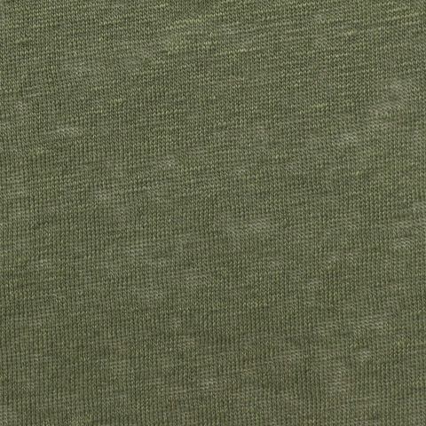 Heather Green Marl Jersey Knit, Linen