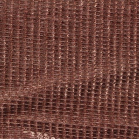 Terracotta Grid Velvet, Polyester