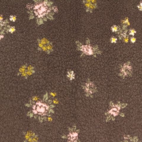Floral Polyester Stretch Sherpa Fleece Fabric