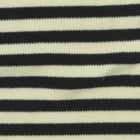 Striped Cotton Stretch Piqué Knit Fabric