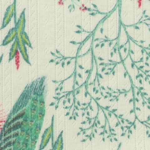 Bold Floral Polyester Stretch Rib Knit Fabric