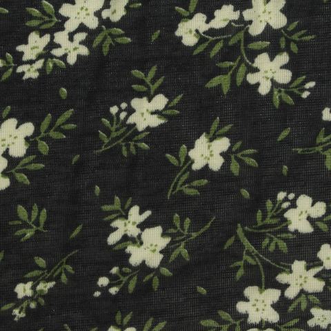 Fine Floral Polyester Stretch Knit Fabric