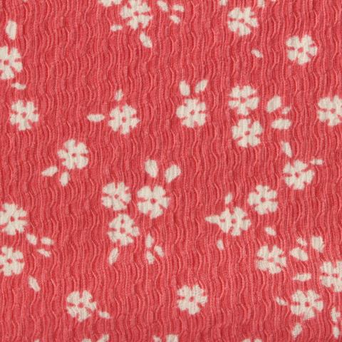 Fine Floral Polyester Stretch Crepe Fabric
