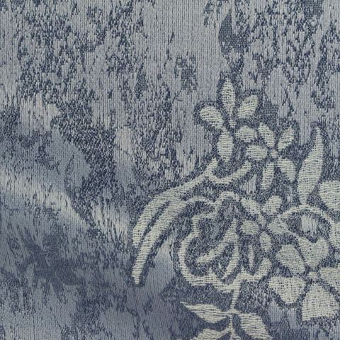 Blue Tone-on-Tone Floral Scuba Knit, Poly-Cotton