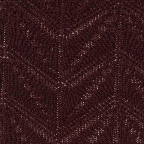 Deep Red Openwork Pointelle Knit, Polyester