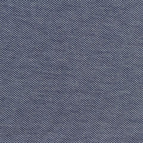 Dark Blue Geometric Piqué Knit, Poly-Cotton