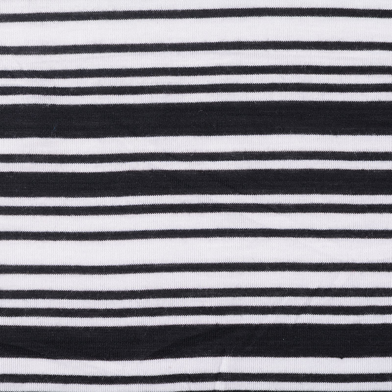 Striped Polyester Viscose Jersey Knit Fabric