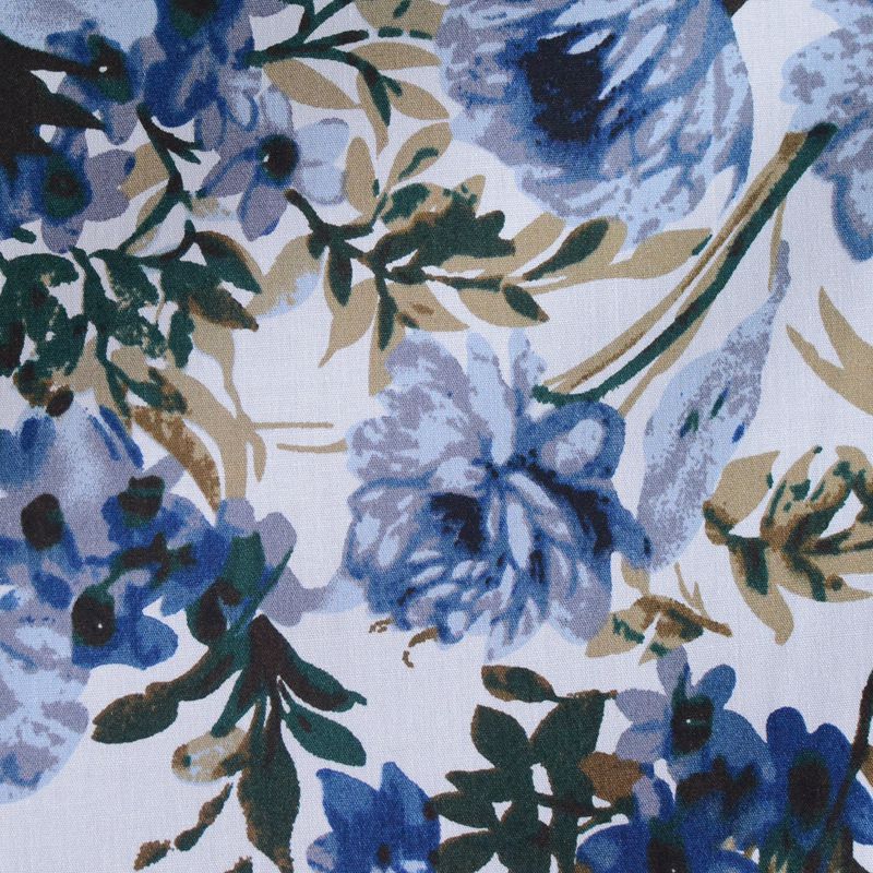Bold Floral Cotton Stretch Poplin Fabric
