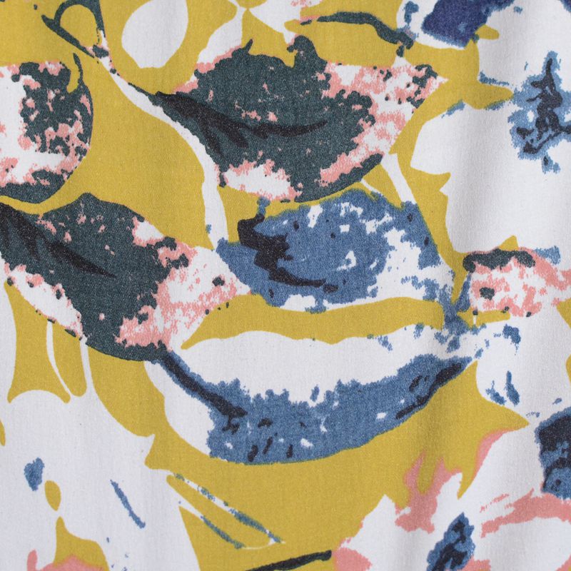 Bold Floral Cotton Polyester Stretch Sateen Fabric