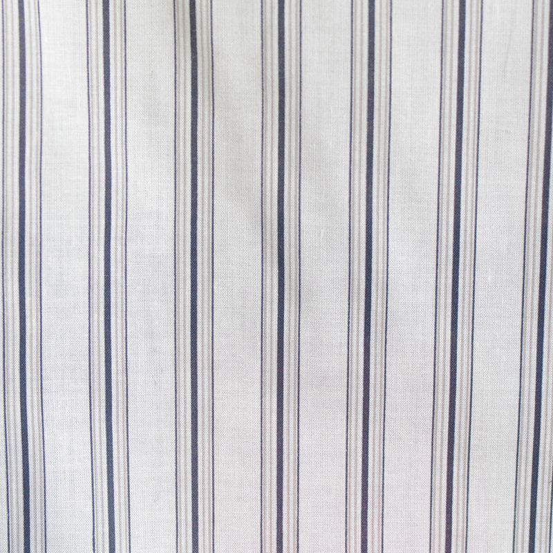 Dark Blue Vertical-Stripe Poplin, Cotton