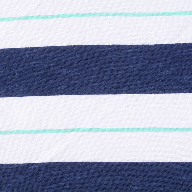 Bold Striped Slub 100% Cotton Knit Fabric