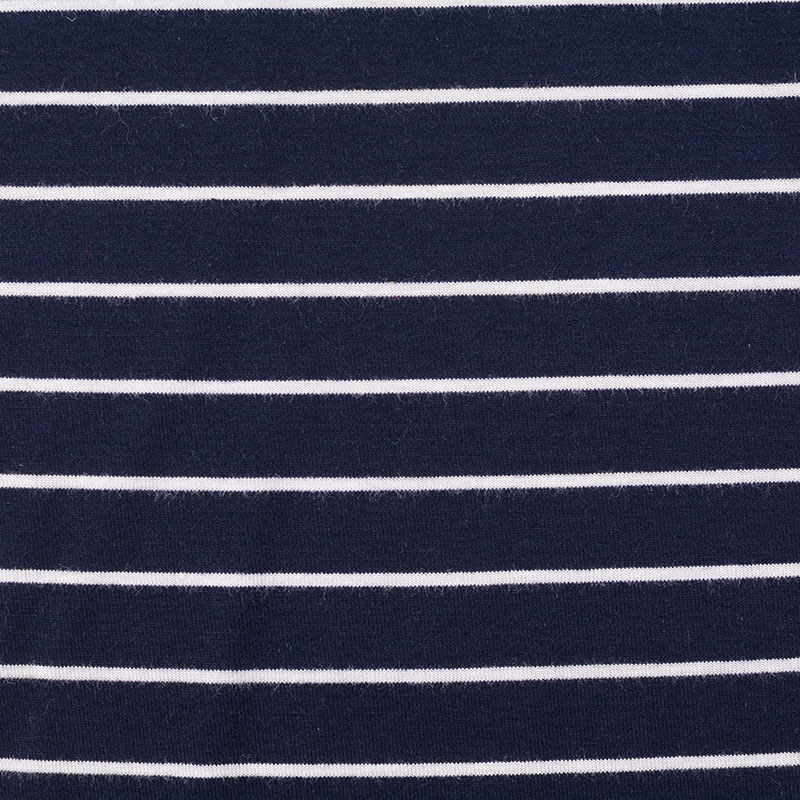Navy Horizontal-Stripe Knit, Poly-Viscose