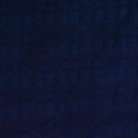 Dark Blue Squares Jacquard, Poly-Viscose