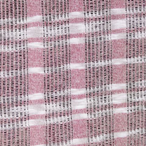 Plaid Polyester Viscose Stretch Knit Fabric