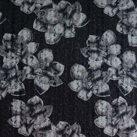 Grey Floral Poplin, Cotton