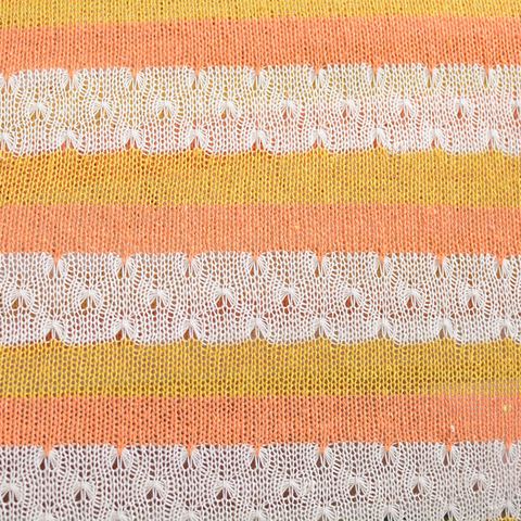Striped Polyester Cotton Blend Stretch Knit Fabric
