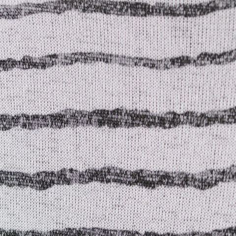 Dark Grey Horizontal-Stripe Chunky Knit, Viscose-Poly
