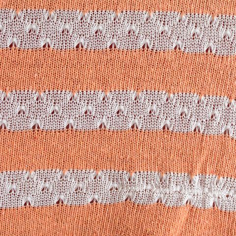Striped Polyester Cotton Blend Stretch Knit Fabric