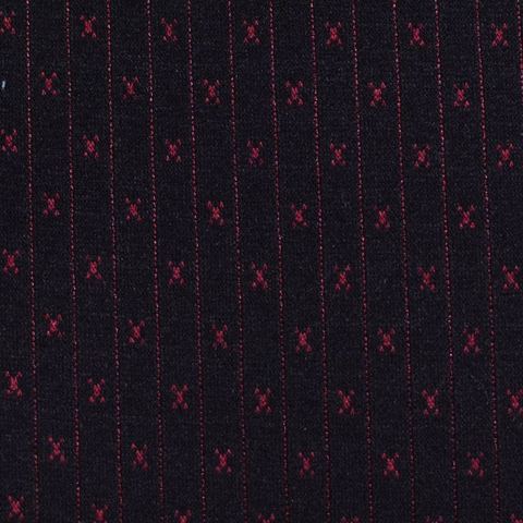 Red Vertical-Stripe Jacquard, Poly-Viscose