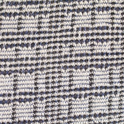 Dark Blue Geometric Interlock Knit, Metallic-Poly