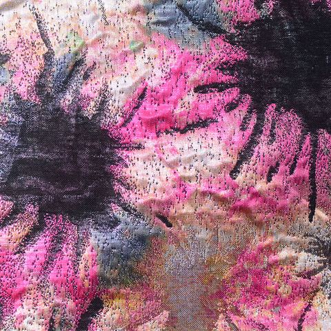 Pink Abstract Jacquard, Poly-Cotton