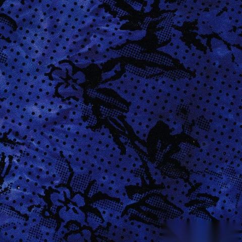 Bold Floral Flocked Polyester Stretch Knit Fabric