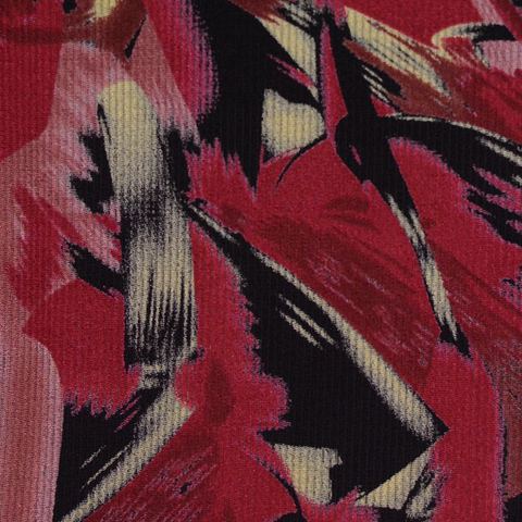 Printed Polyester Viscose Stretch Interlock Knit Fabric