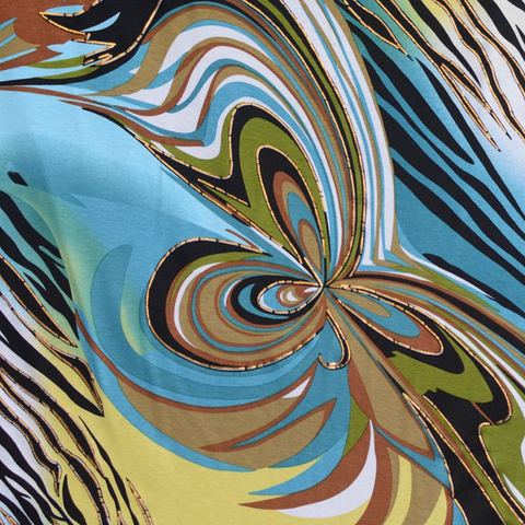 Printed Viscose Stretch Knit Fabric
