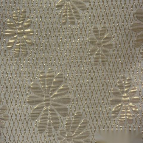 Gold Floral Jacquard, Poly-Viscose