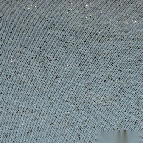 Gold Glitter-Dot Mesh, Polyester